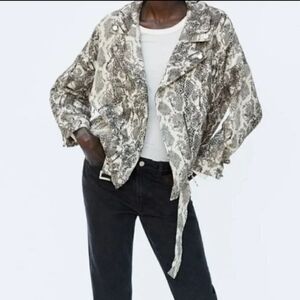 Zara Snakeskin Moto Style Jacket - Small